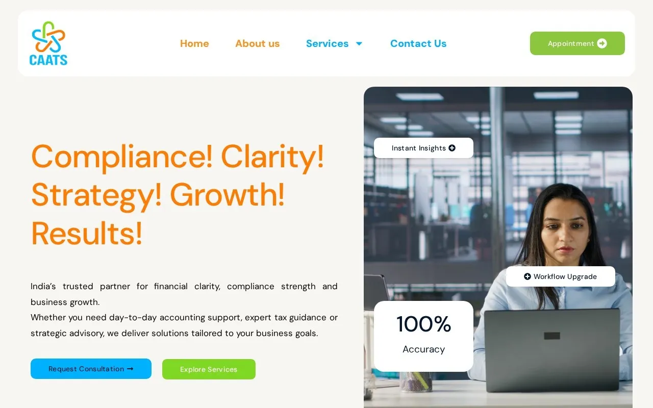 CAATS website designed by Satluj Infomedia