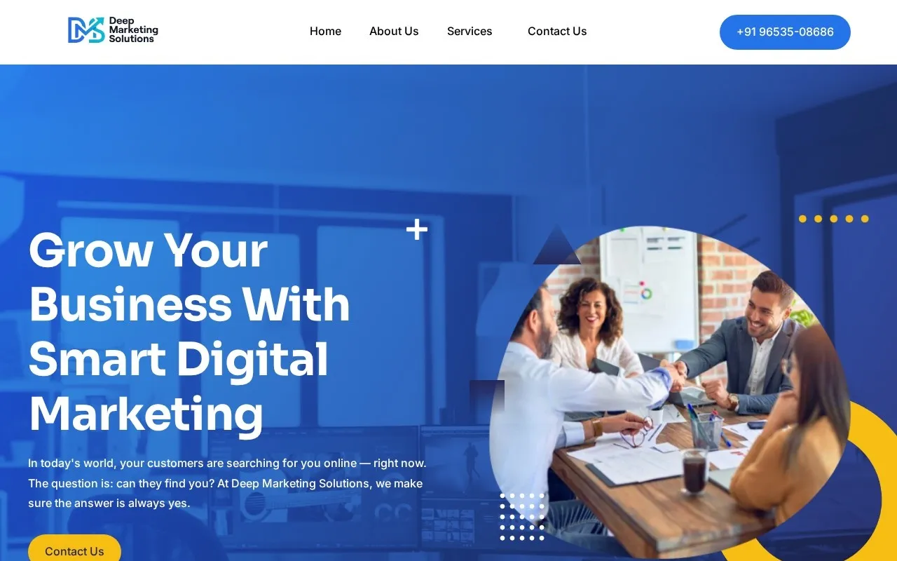 Deep Marketing Solutions website designed by Satluj Infomedia