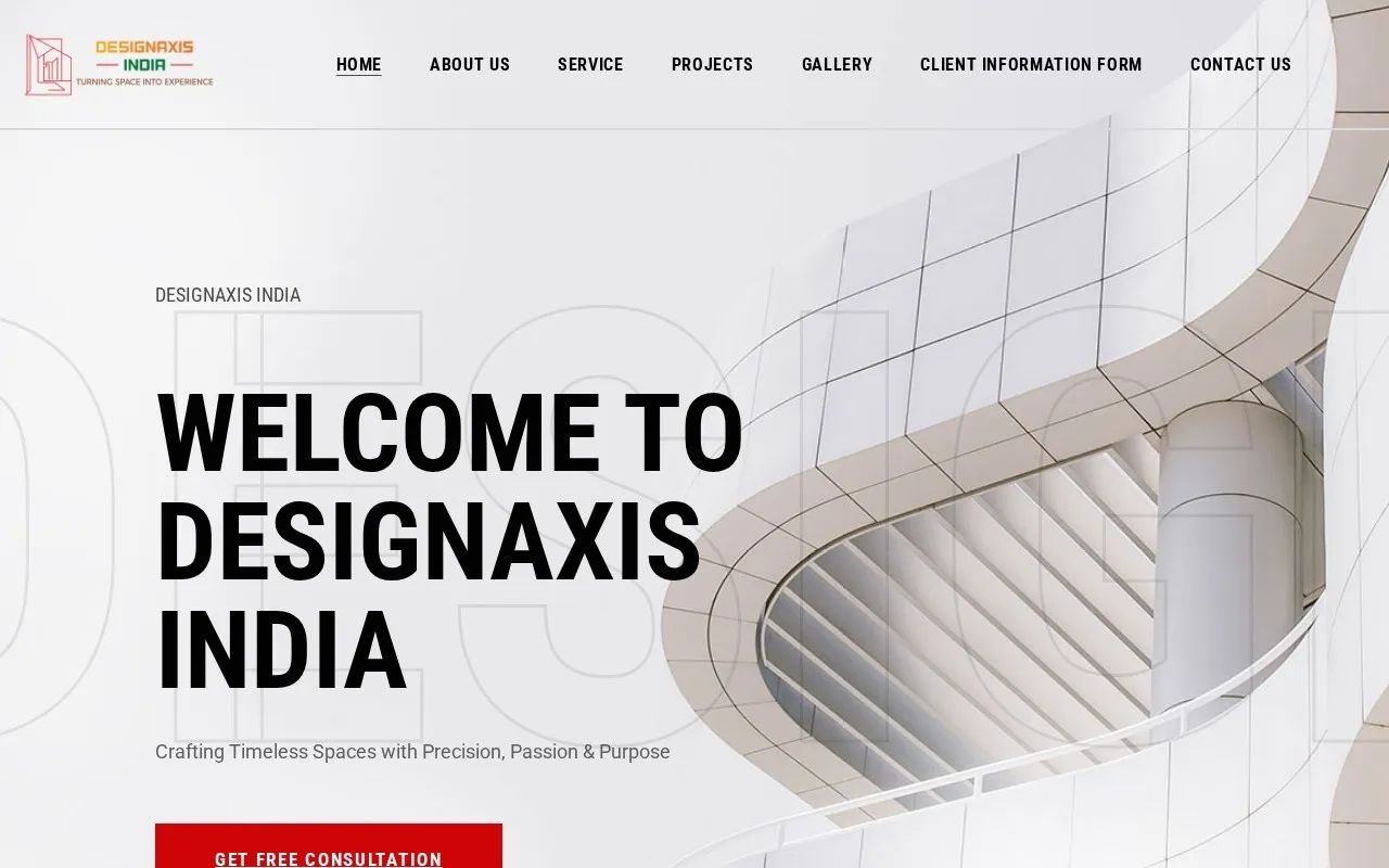 Design Axis website designed by Satluj Infomedia