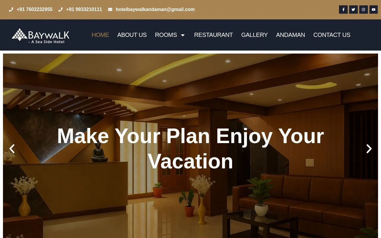 Hotel Baywalk website designed by Satluj Infomedia
