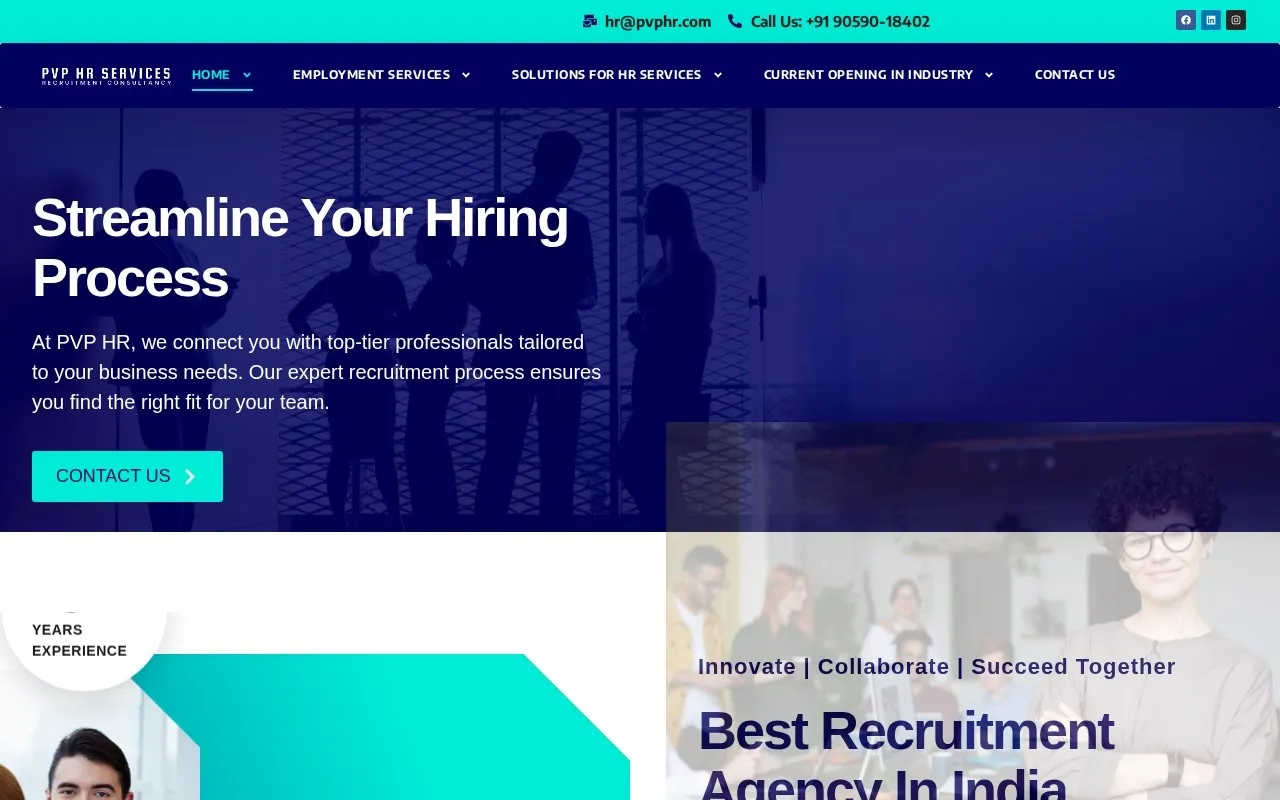PVP HR website designed by Satluj Infomedia