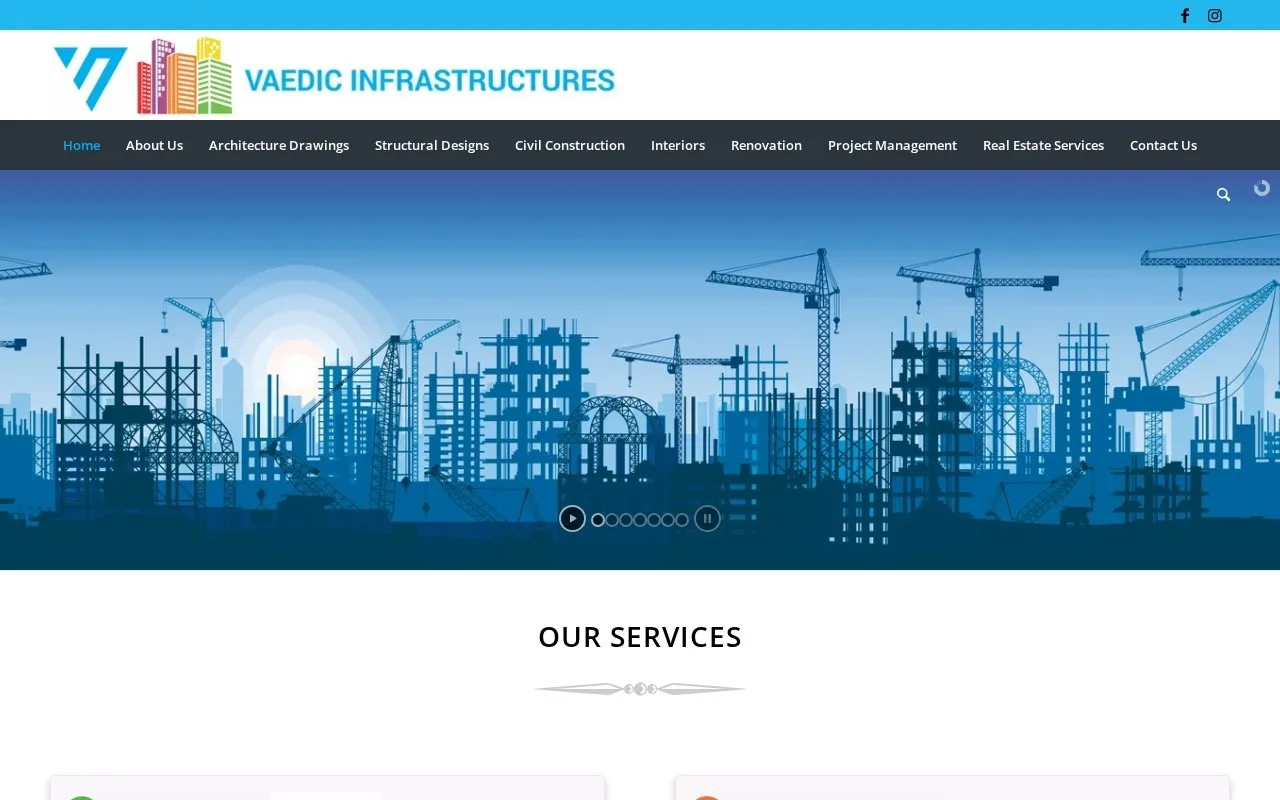 Vedic Infrastructures website designed by Satluj Infomedia