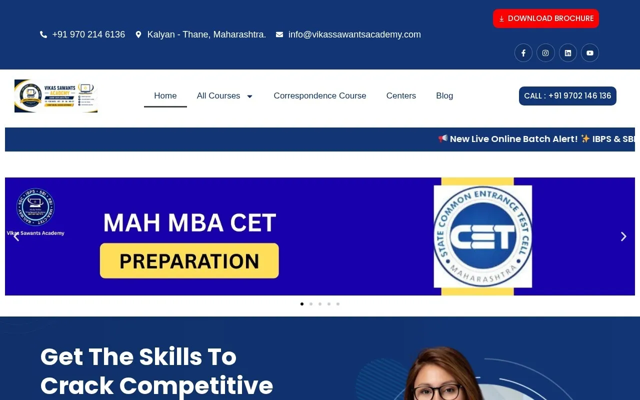 Vikas Sawant’s Academy website designed by Satluj Infomedia